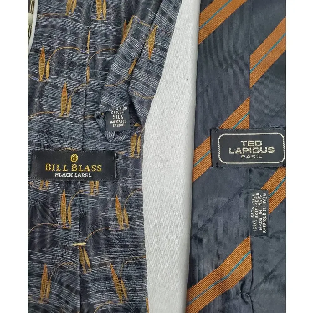 Mens Ties Lot Of 4 Bill Blass Ted Lapidus Croft & Barrow Structure Silk Formal